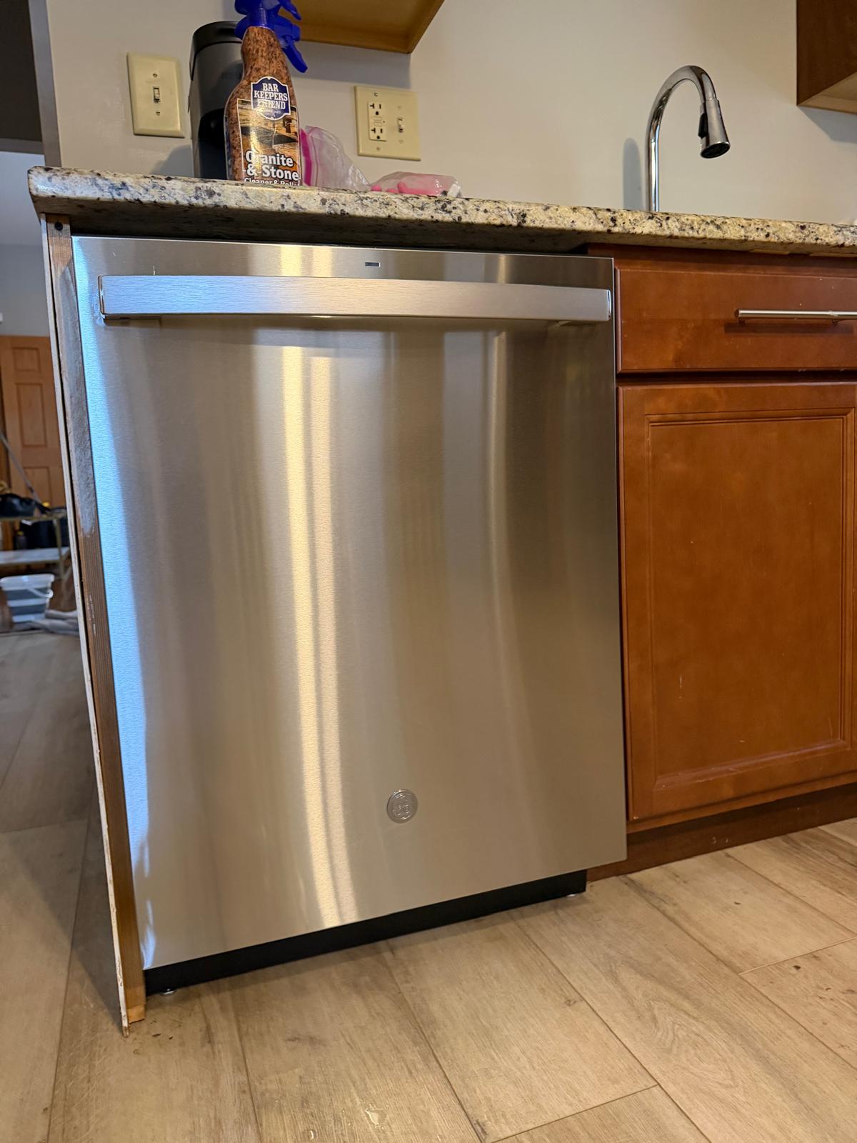 Polished stainless dishwasher